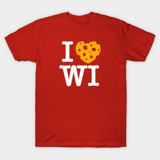 I Love Wisconsin - Madison Red Background T-Shirt